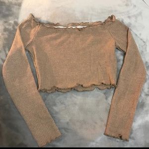 long sleeve knitted crop top